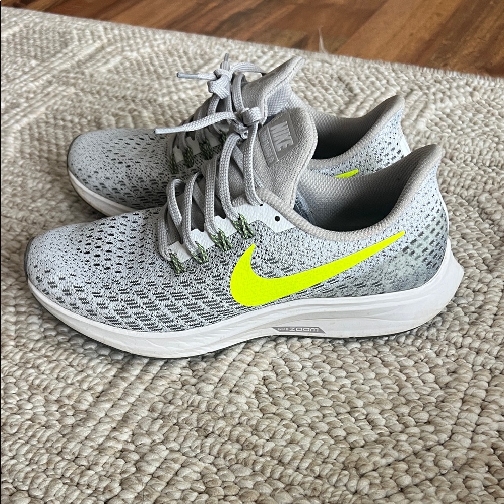 Nike Light Gray and Neon Yellow Sneakers